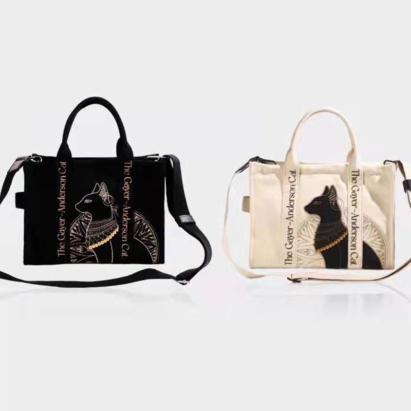 Cat Embroidered Canvas Shoulder Bag Letter Print Handbags Leisure Daily Students Preppy Style Messenger Crossbody Bags - Image 8